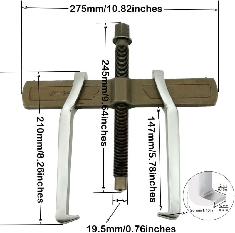 MANNIFEN 2-Jaw Gear Puller, 2 Claw Gears Puller for Removal of Pulley Flywheel Bearing, Puller Tool Separate Lifting Device（10 Inch ） - Image 3